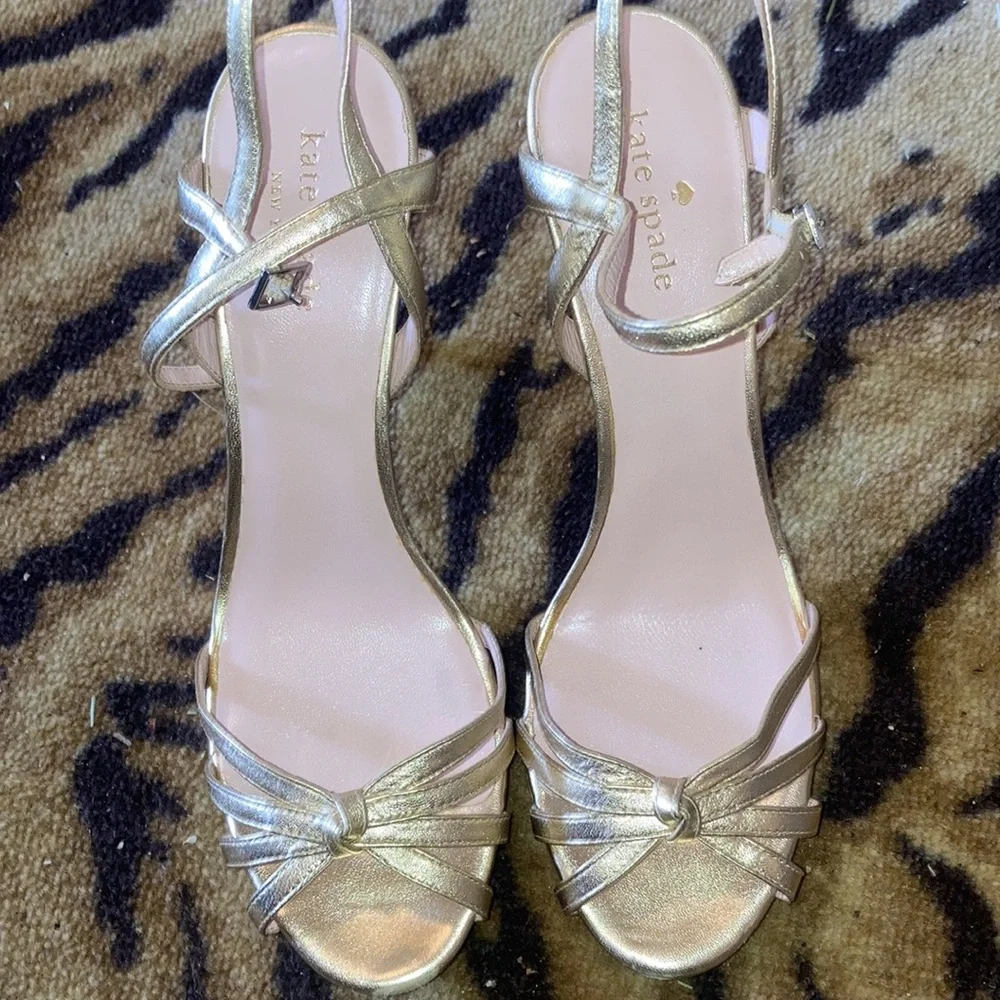 Kate Spade Elegant Gold Strappy Heels